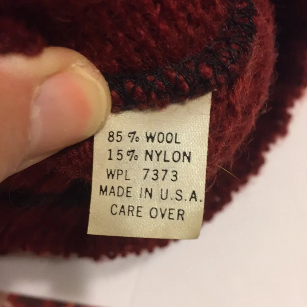 Vintage Navy and Burgundy Wool Blend Sweater Size Medium